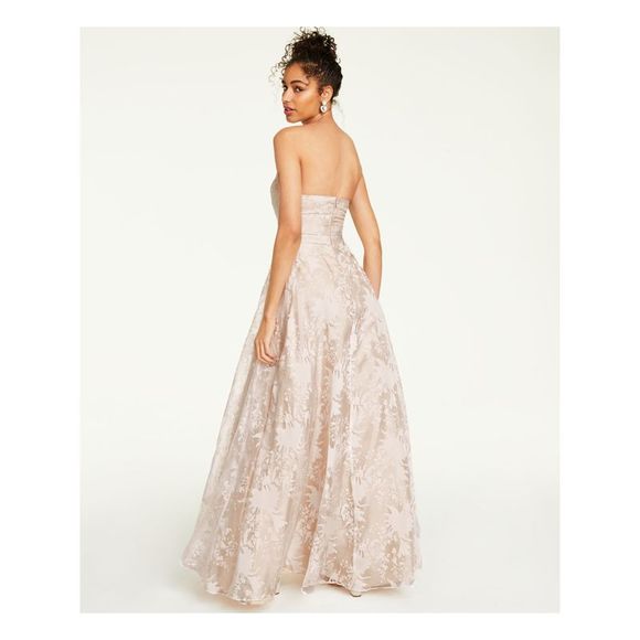 SAY YES TO THE PROM Womens Pink Gown Sleeveless Maxi Prom Dress Juniors 0 - Picture 2 of 3